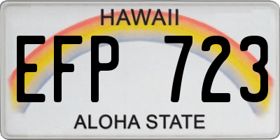 HI license plate EFP723