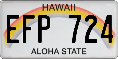 HI license plate EFP724