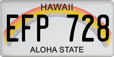 HI license plate EFP728