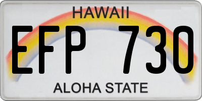 HI license plate EFP730