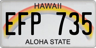 HI license plate EFP735