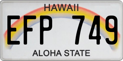 HI license plate EFP749