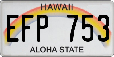 HI license plate EFP753