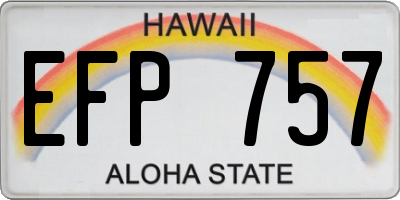 HI license plate EFP757