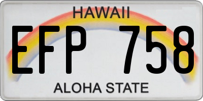 HI license plate EFP758
