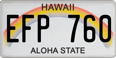 HI license plate EFP760