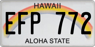 HI license plate EFP772