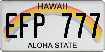 HI license plate EFP777