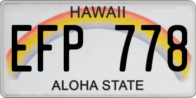 HI license plate EFP778