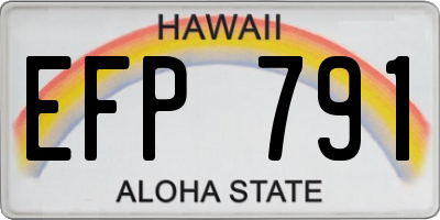HI license plate EFP791