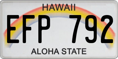 HI license plate EFP792