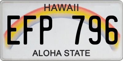 HI license plate EFP796