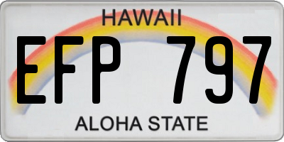 HI license plate EFP797