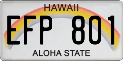 HI license plate EFP801