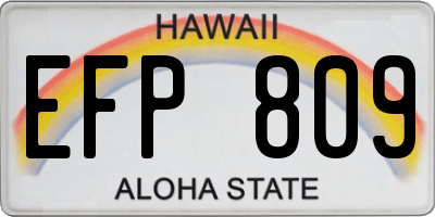 HI license plate EFP809