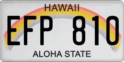 HI license plate EFP810