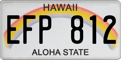 HI license plate EFP812