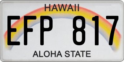 HI license plate EFP817