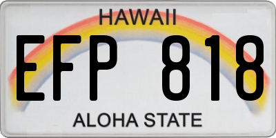 HI license plate EFP818
