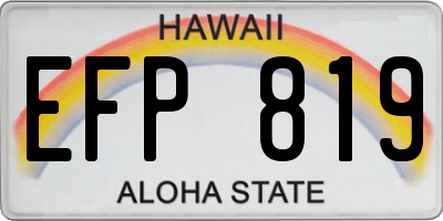 HI license plate EFP819
