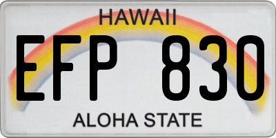 HI license plate EFP830