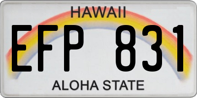 HI license plate EFP831