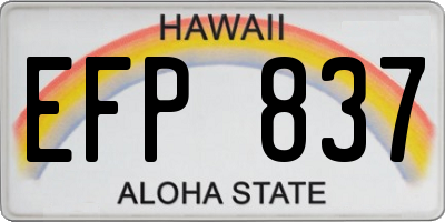 HI license plate EFP837
