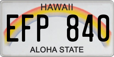 HI license plate EFP840