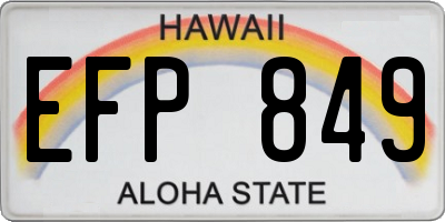 HI license plate EFP849
