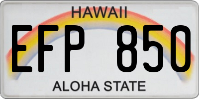 HI license plate EFP850