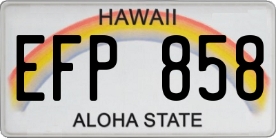HI license plate EFP858