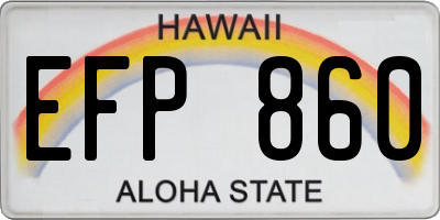 HI license plate EFP860