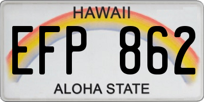 HI license plate EFP862