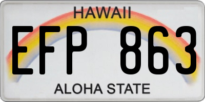 HI license plate EFP863