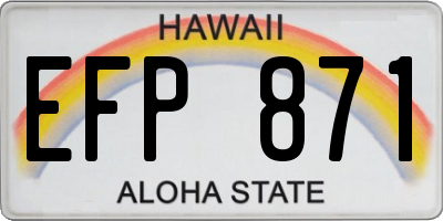 HI license plate EFP871
