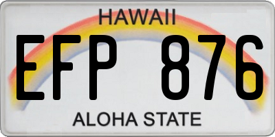 HI license plate EFP876