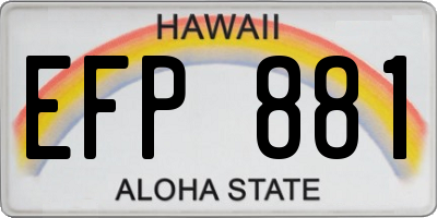 HI license plate EFP881