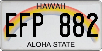HI license plate EFP882