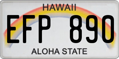 HI license plate EFP890