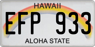 HI license plate EFP933