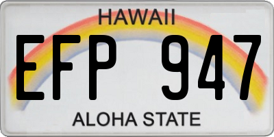HI license plate EFP947