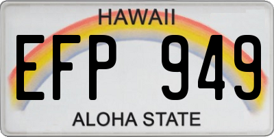 HI license plate EFP949