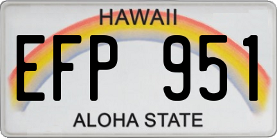 HI license plate EFP951