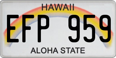 HI license plate EFP959