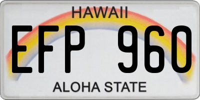 HI license plate EFP960
