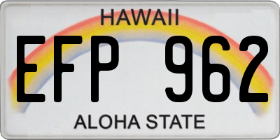 HI license plate EFP962