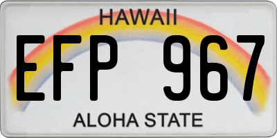 HI license plate EFP967