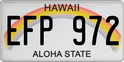 HI license plate EFP972