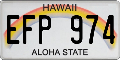 HI license plate EFP974