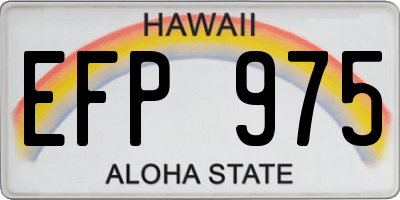 HI license plate EFP975